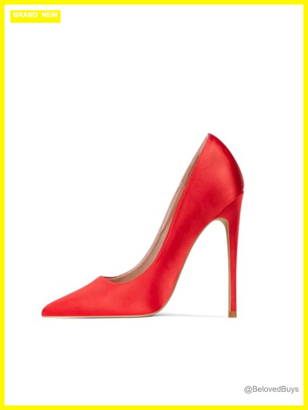 Satin Pointed Toe Slip On High Heel Stiletto Pumps for Wedding and Prom